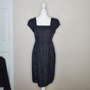 Nanette Lepore Shimmering Black Midi Dress